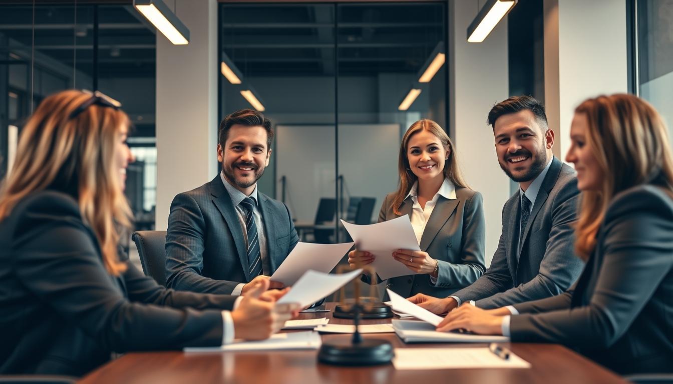 Senior legal team and family support